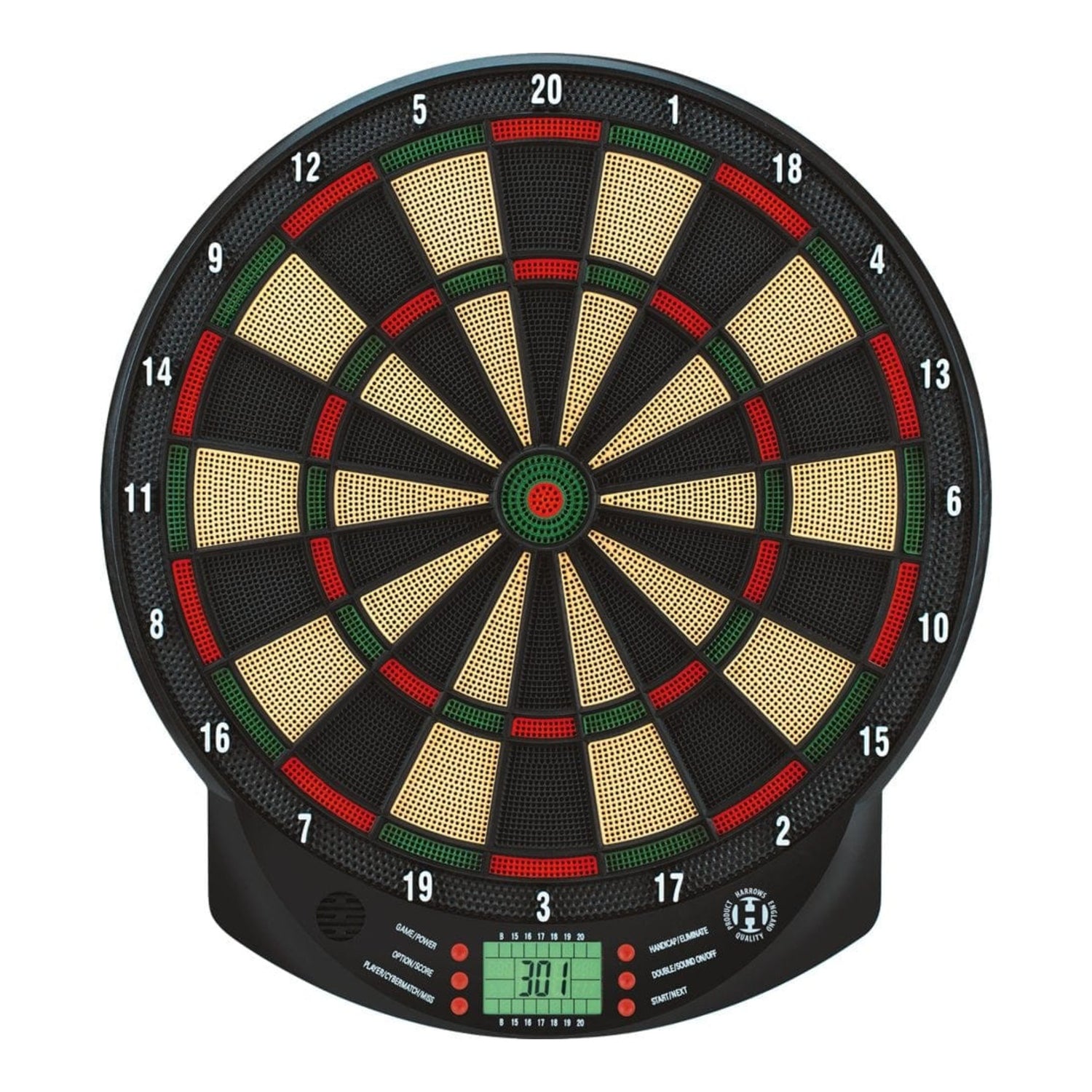 Front view of Harrows Electro 3 dartboard