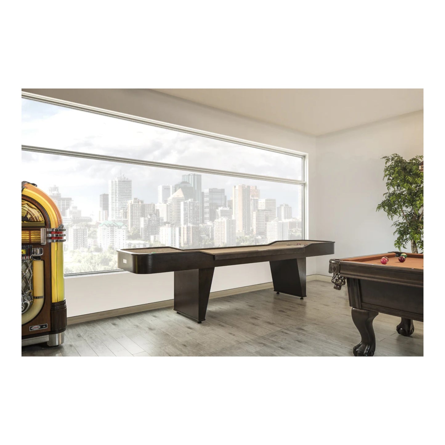 Impérial Shuffleboard table 12 foot model with white birch handrails