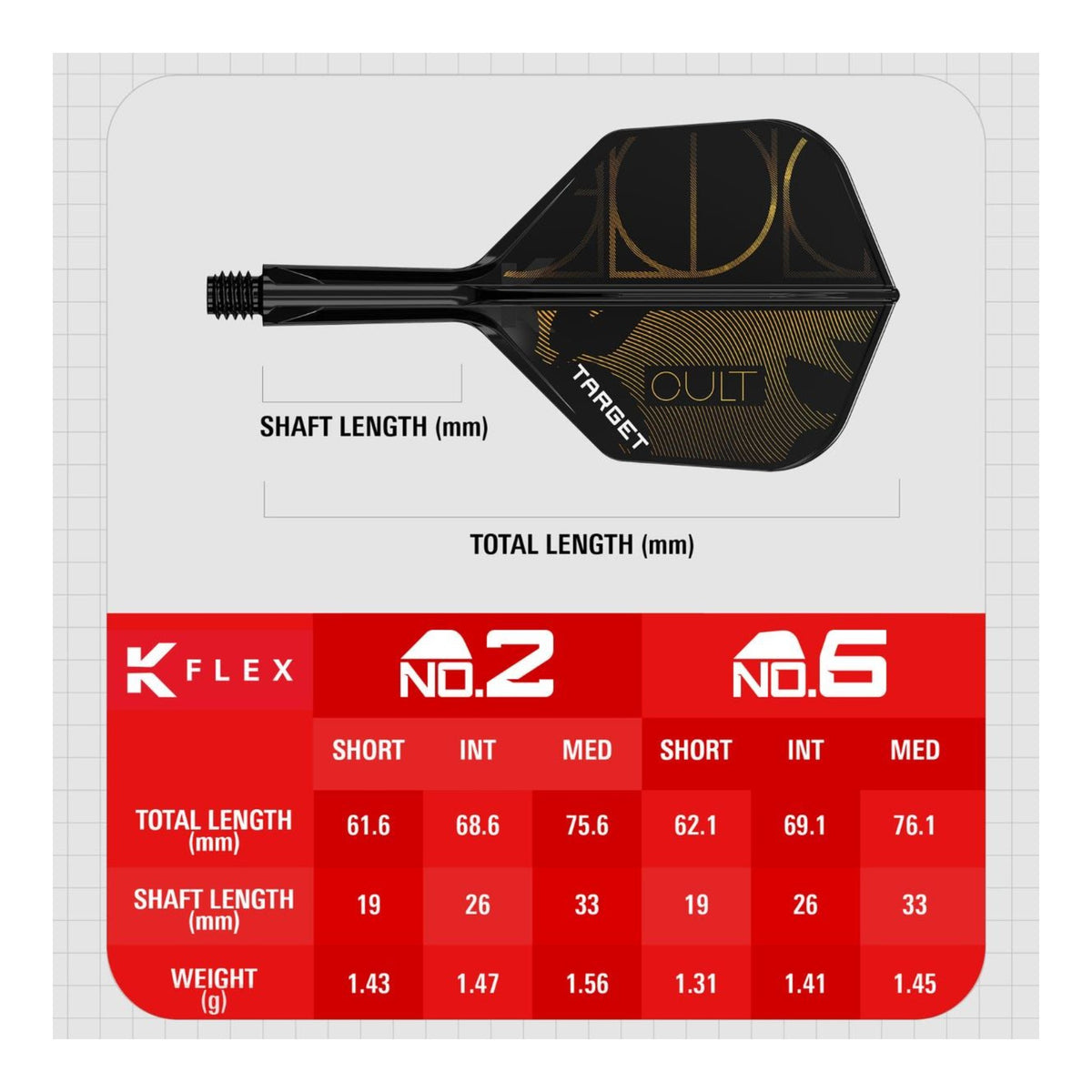 Cult K-Flex No.2 Integrated Dart Flights & Shafts