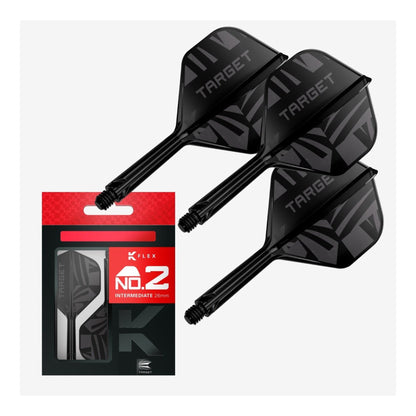 Target Printed K-Flex Black No.2 Dart Flights & Shafts
