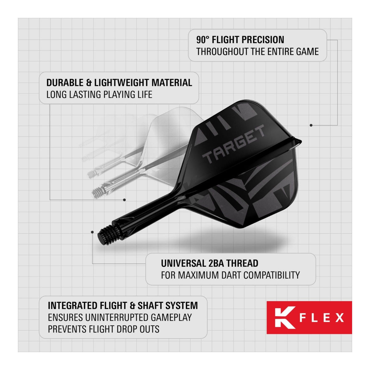 Target Printed K-Flex Black No.6 Integrated Dart System