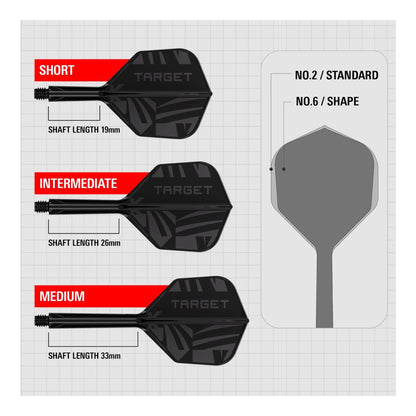 Target Printed K-Flex Black No.6 Integrated Dart System
