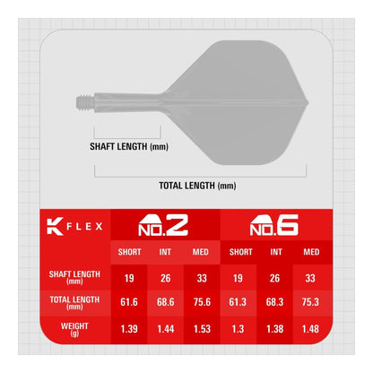 Target Printed K-Flex Clear No.2 Integrated Flight & Shaft System