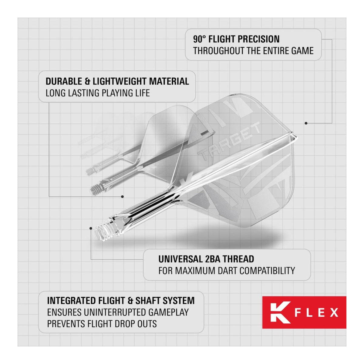 Target Printed K-Flex Clear No.2 Integrated Flight & Shaft System