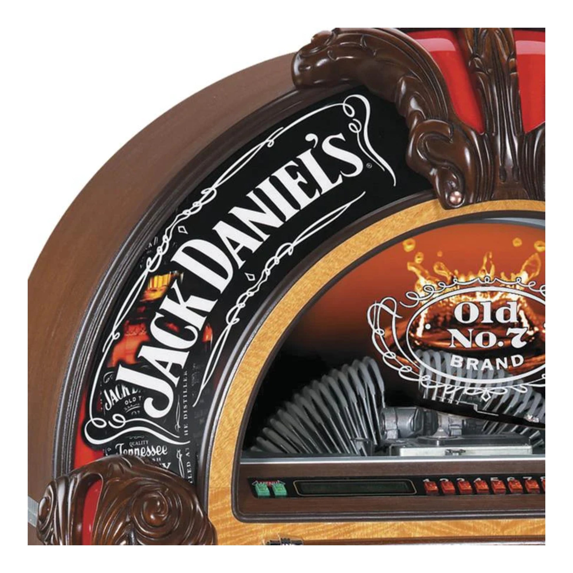 Jack Daniel's jukebox with decorative elements and branding.