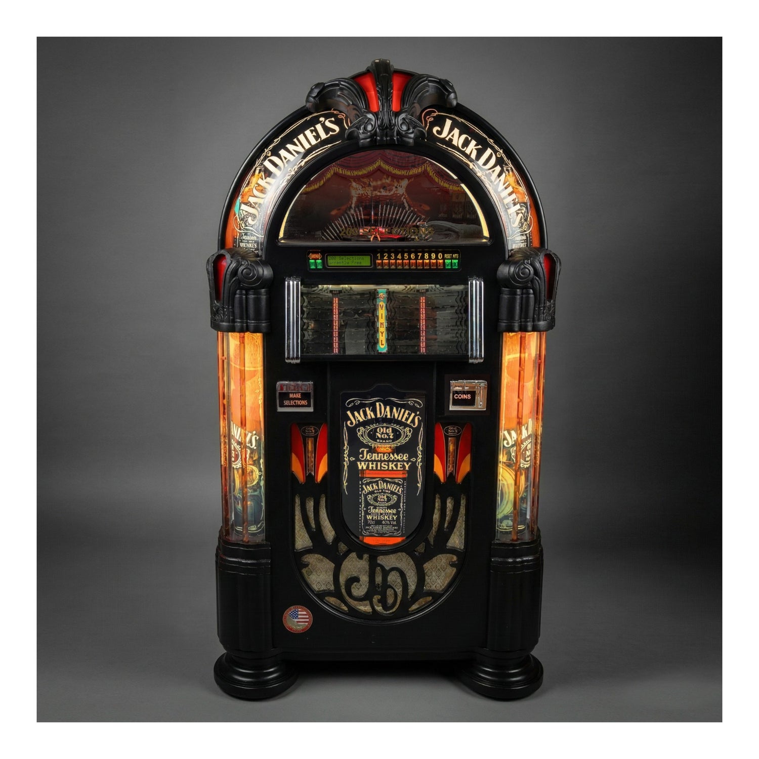 Black Jack Daniels Jukebox with Vinyl 45 Deluxe