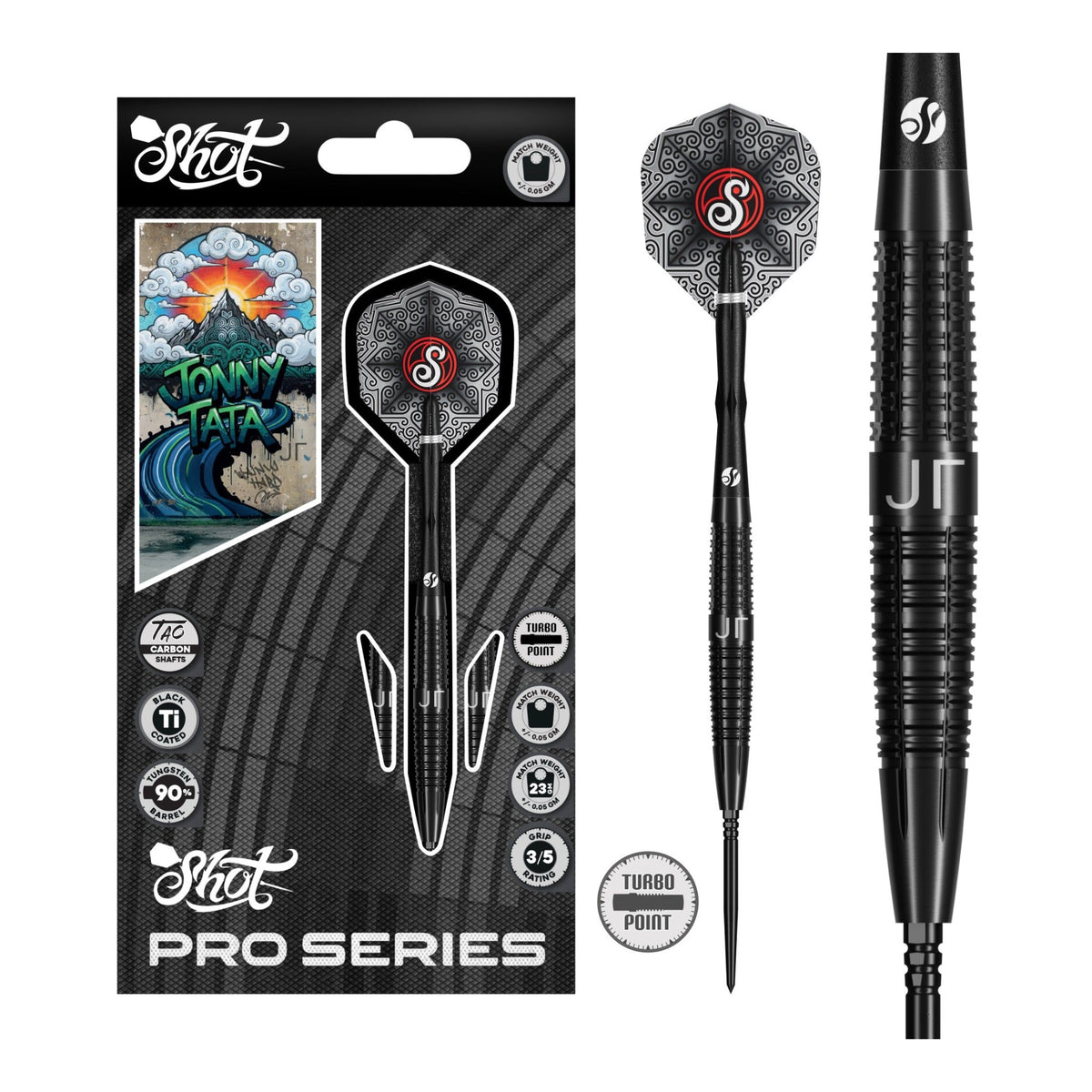 Pro Series Jonny Tata Turbo Point - 90% Steel Tip Darts