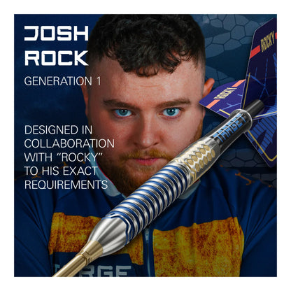 Dart with a close-up of a Josh Rock, featuring text about him and collaboration with 'Rocky'.