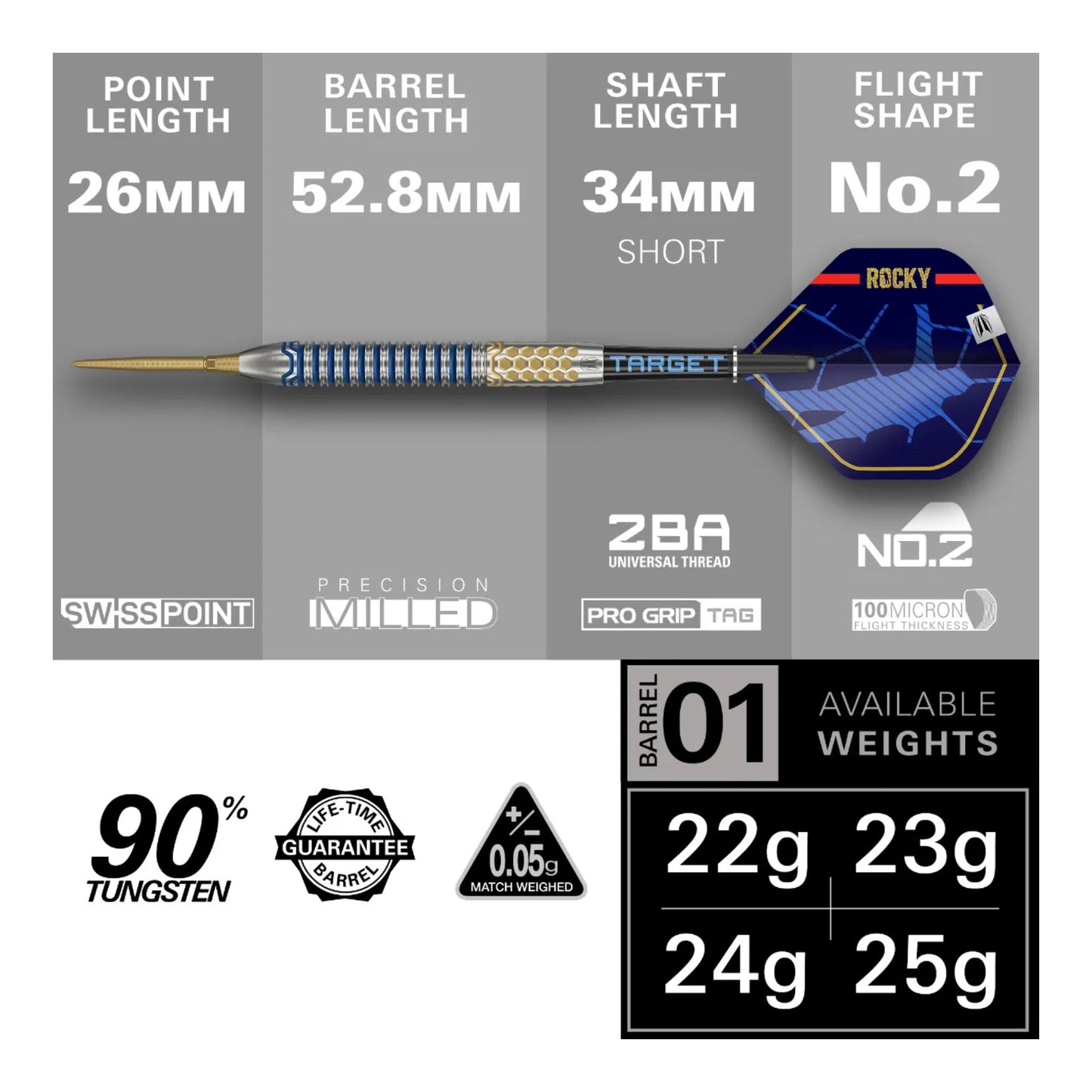 Josh Rock G1 SP dart information page