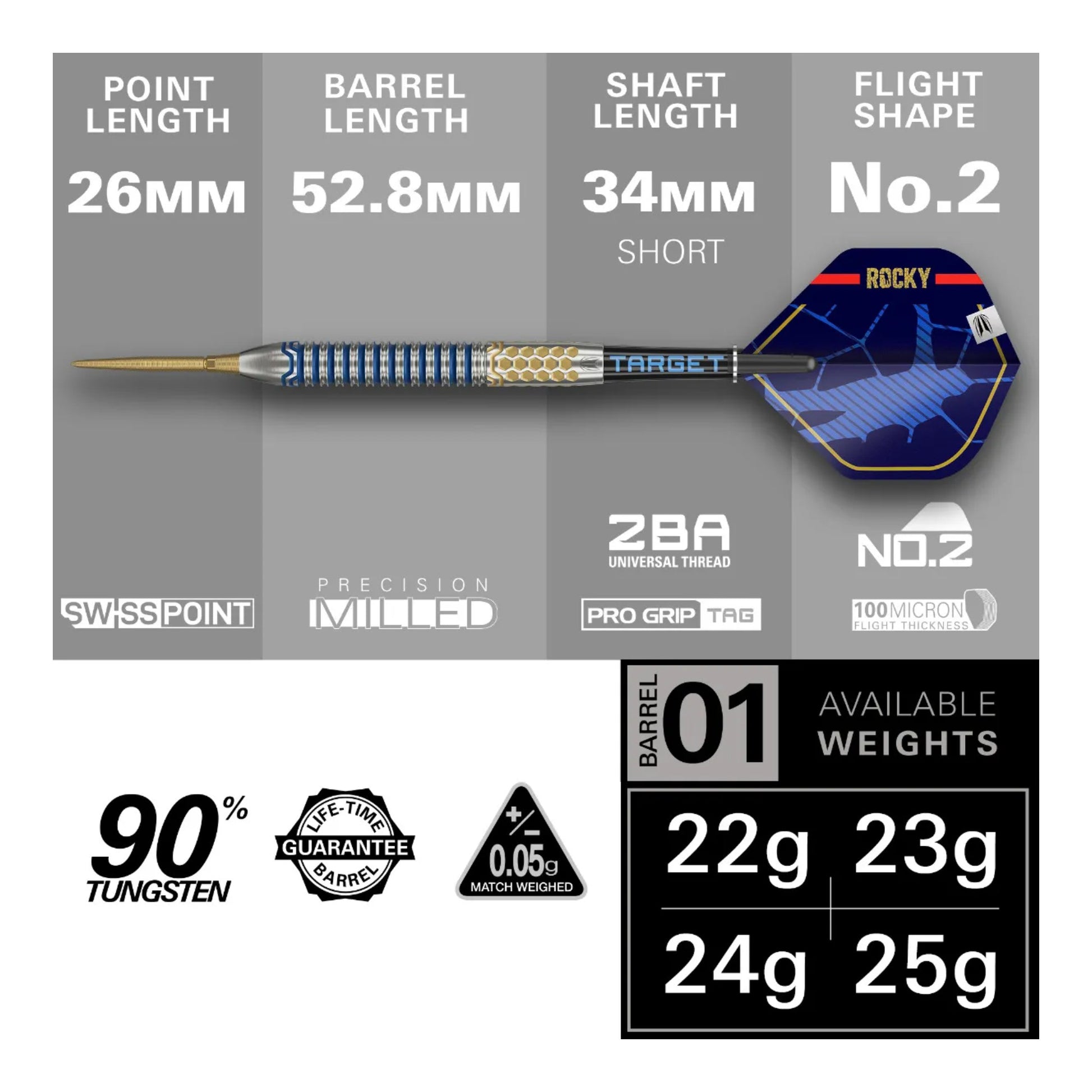 Josh Rock G1 SP dart information page