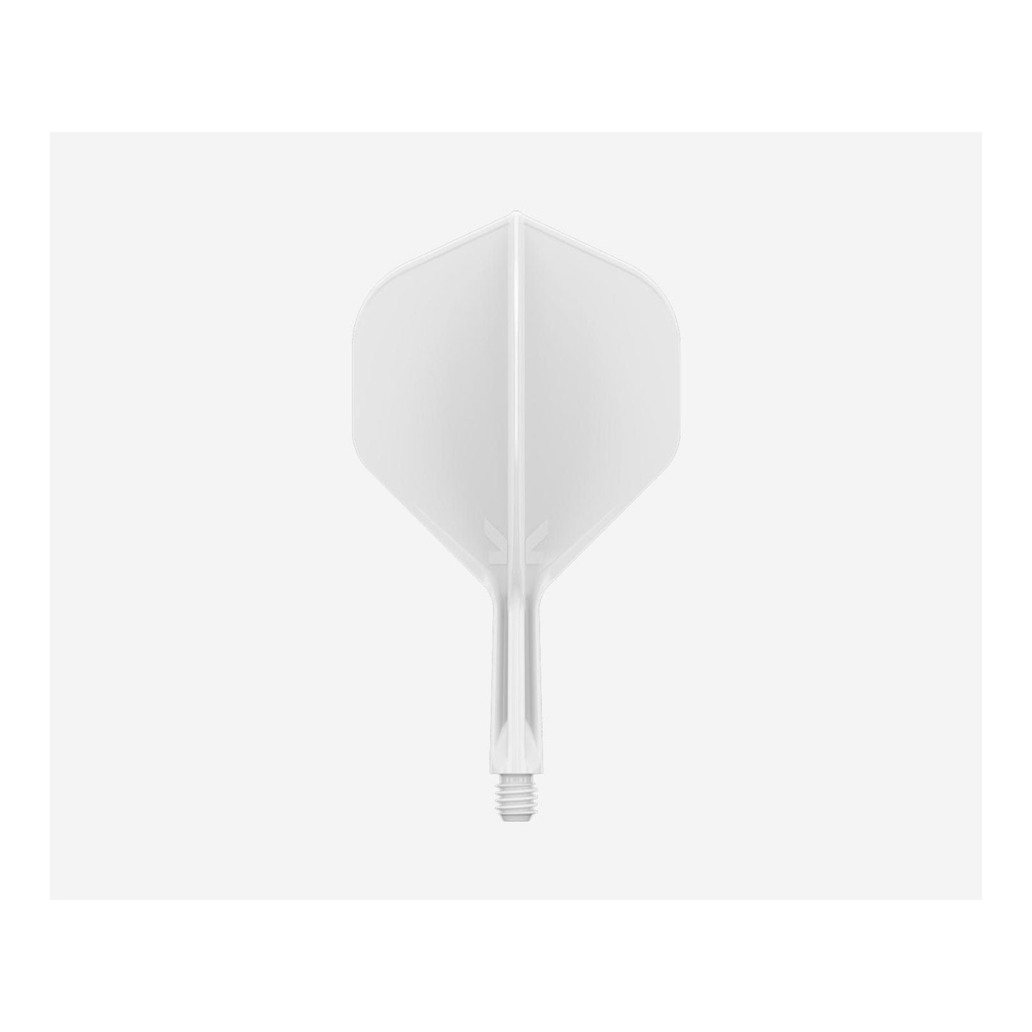 Target Darts K-Flex No.2 White vertical side view showing 90 degree flight angle
