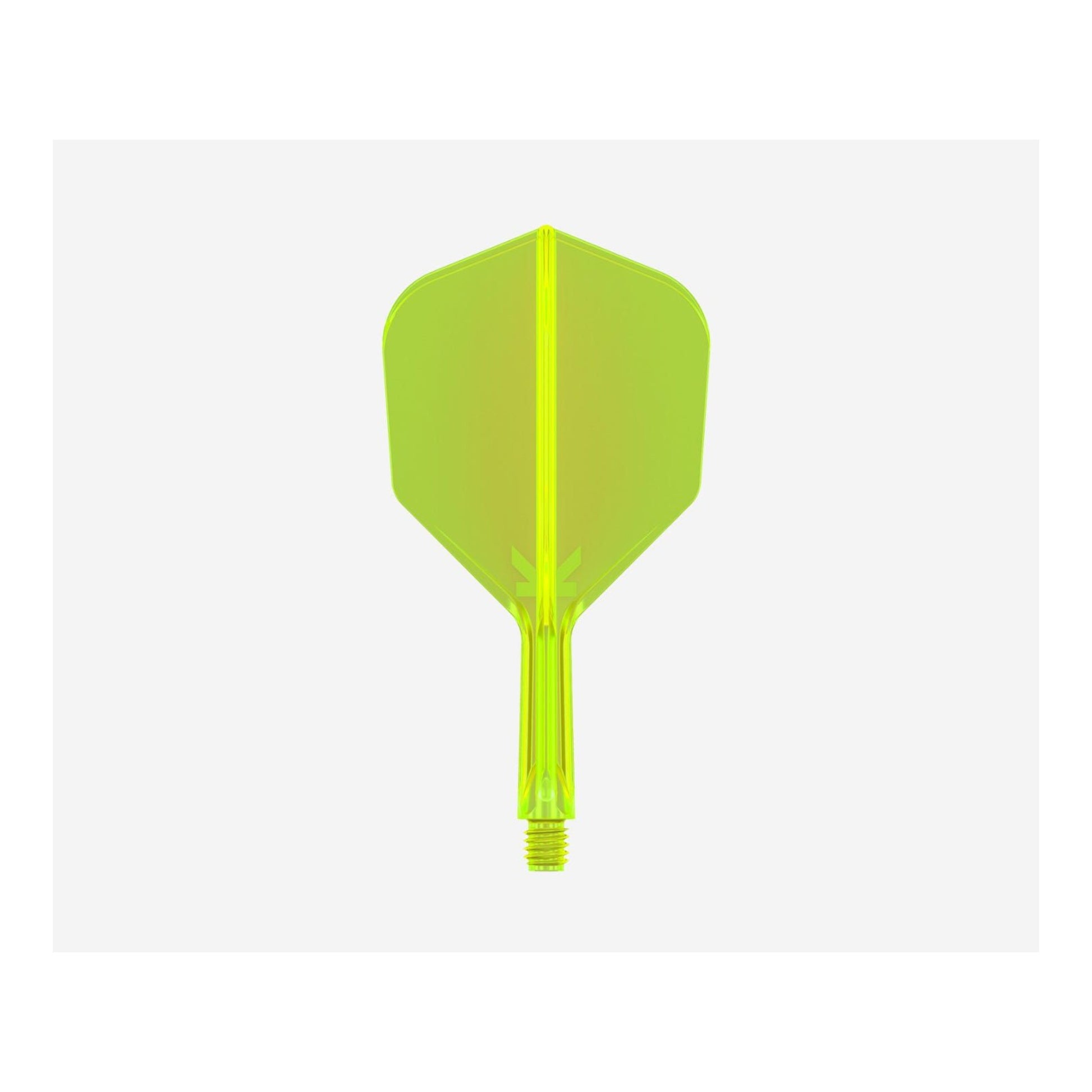 K-Flex No.6 Neon Yellow Integrated Flight vertical side view showing 90 degree flight angle