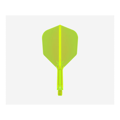 K-Flex No.6 Neon Yellow Integrated Flight vertical side view showing 90 degree flight angle