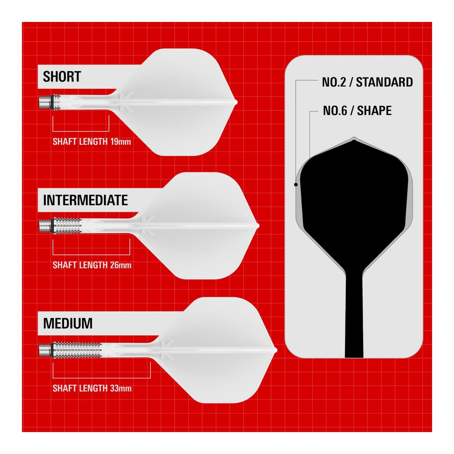 Target K-Shift No.2 Integrated Flight and Shaft System - White | Shipped Fast From Ontario