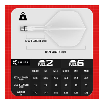 Target K-Shift No.2 Integrated Flight and Shaft System - White | Shipped Fast From Ontario