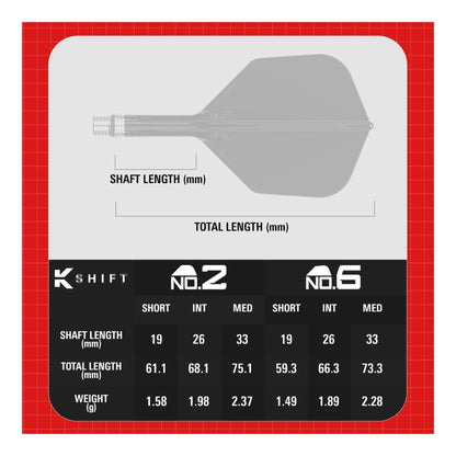 Target K-Shift Black No.6 sizing chart