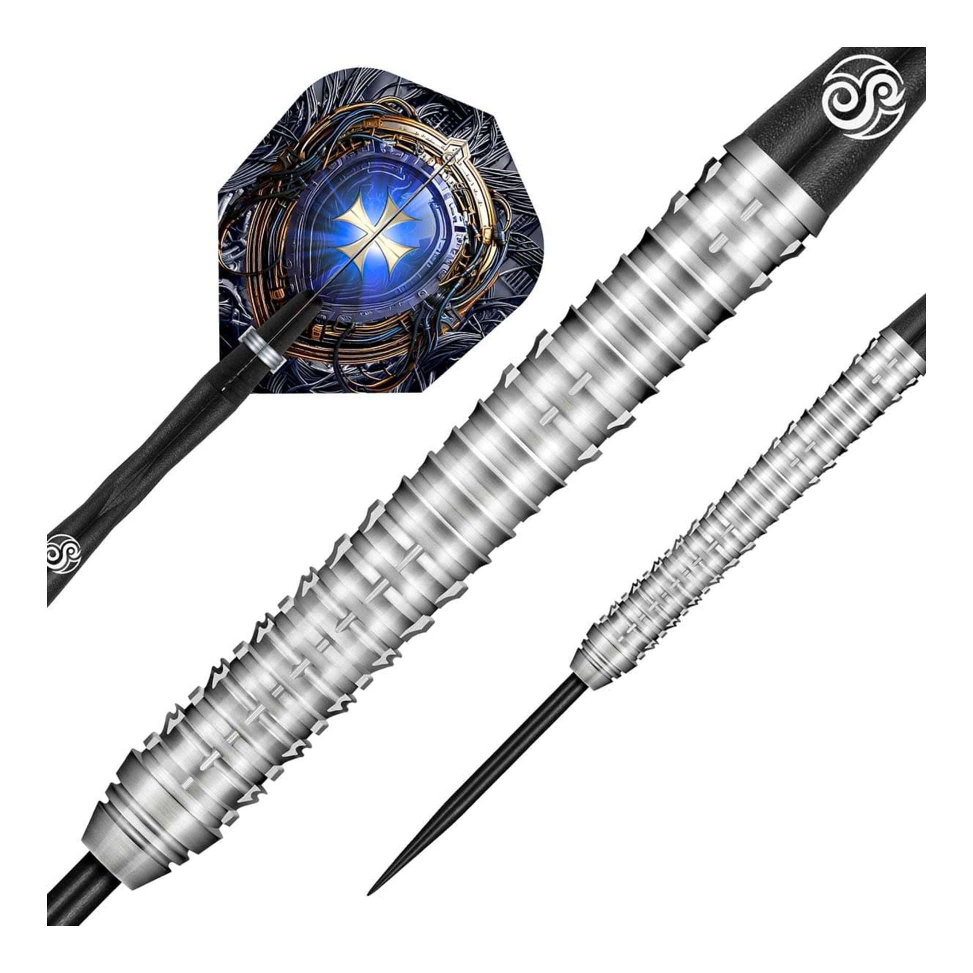 A macro close-up of the Ironsoul dart barrel, highlighting the maximum 5/5 Mithril and chain-link shark grip zones.