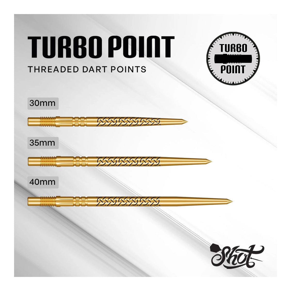 Kapene Gold Ti Steel Tip Turbo Points by Shot Darts