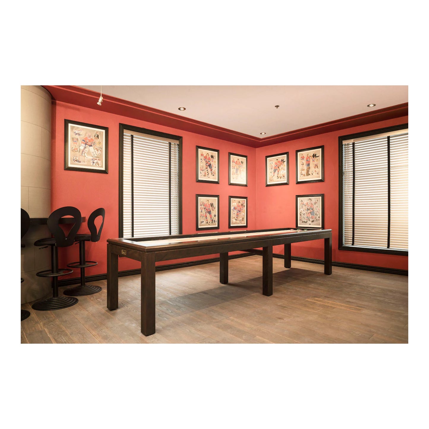 La Condo Shuffleboard Table modern wood design white birch finish