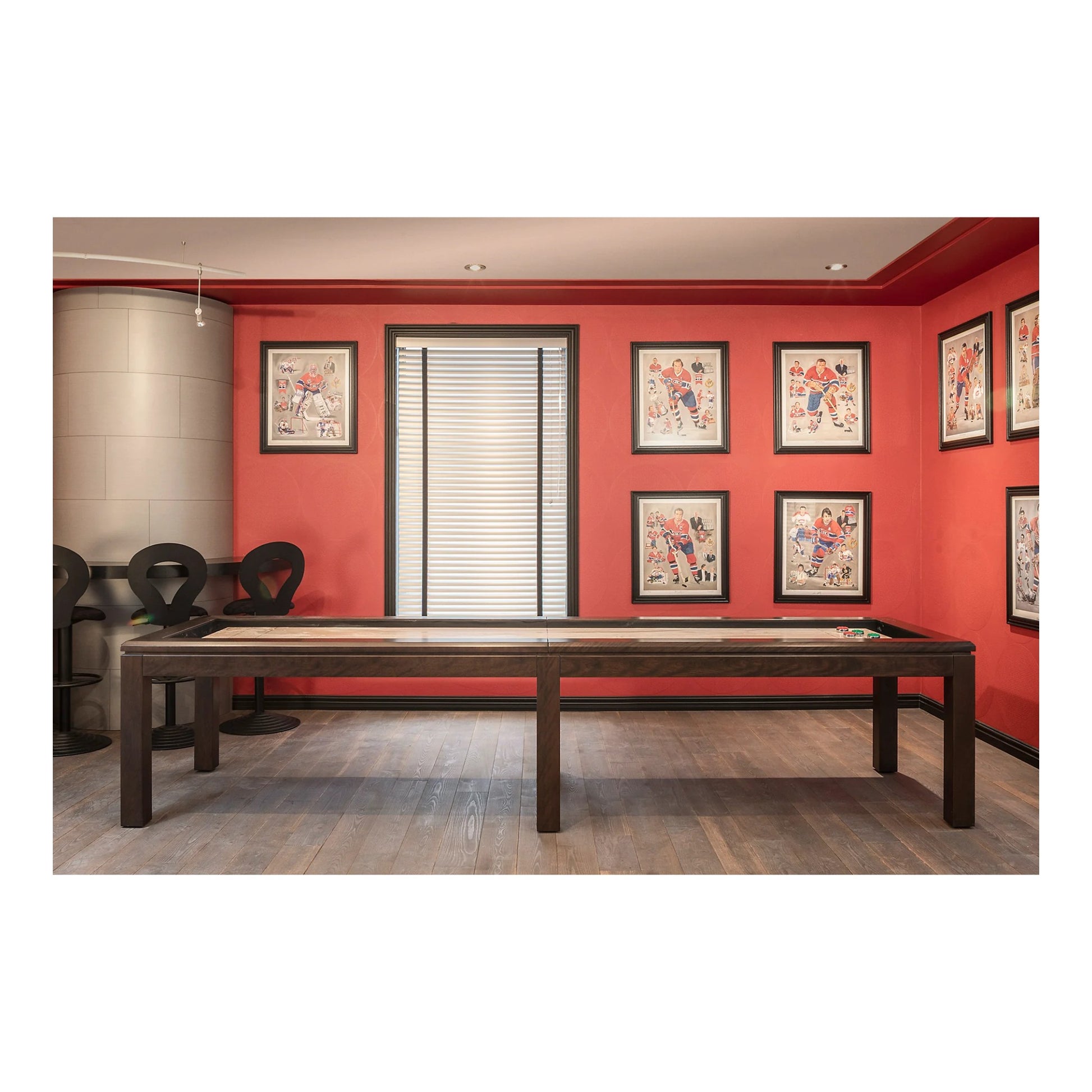 La Condo Shuffleboard Table by Canada Billiard in a modern contemporary living space