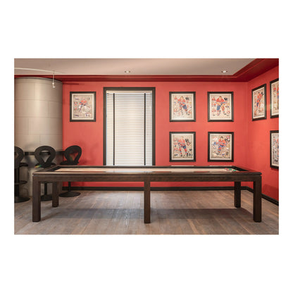 La Condo Shuffleboard Table by Canada Billiard in a modern contemporary living space