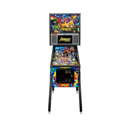 Pinball machine themed after the Avengers on a white background