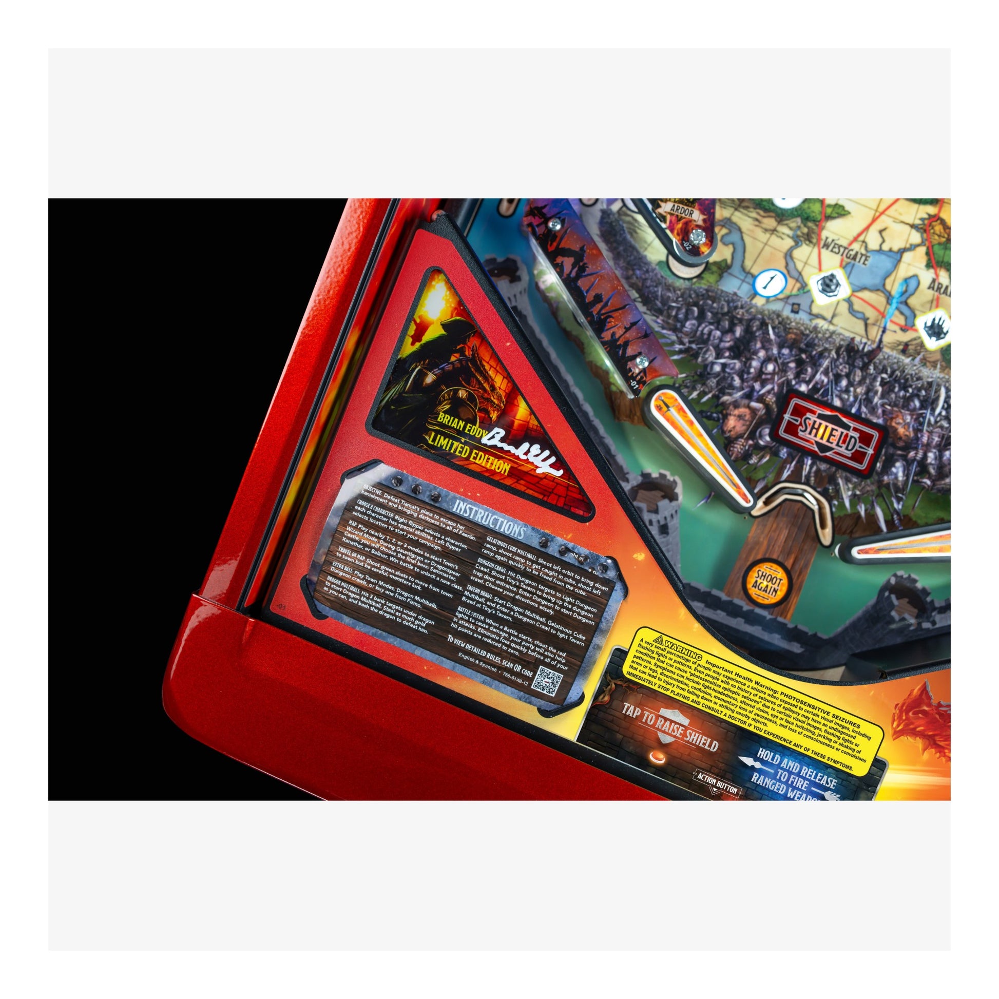 Close-up of a board game box with colorful graphics and text