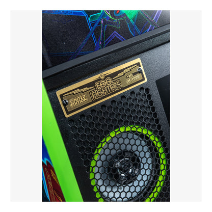 Guitar amplifier with 'Foo Fighters' branding on a white background