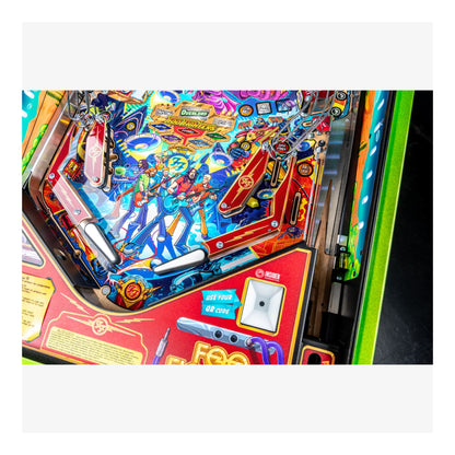 Colorful pinball machine with detailed artwork and vibrant colors.