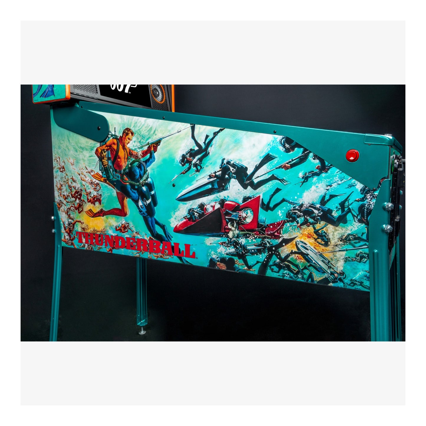 Pinball machine with colorful artwork and 'Wonderball' text on a black background