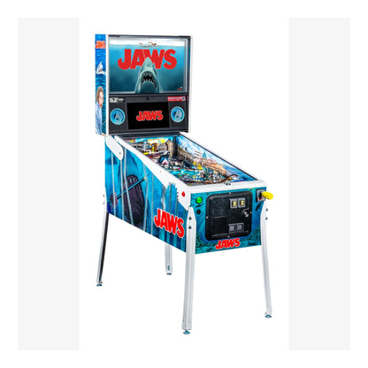 Pinball machine themed after the movie 'Jaws' on a white background
