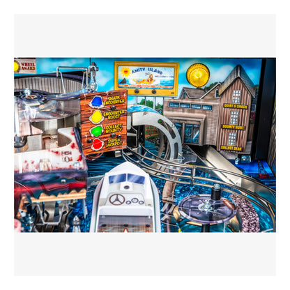 Amusement park ride with various attractions and a control panel.