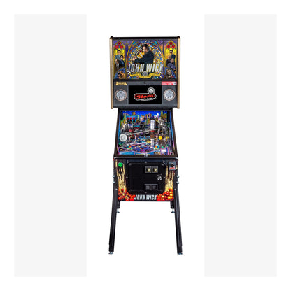 Pinball machine with colorful design on a white background