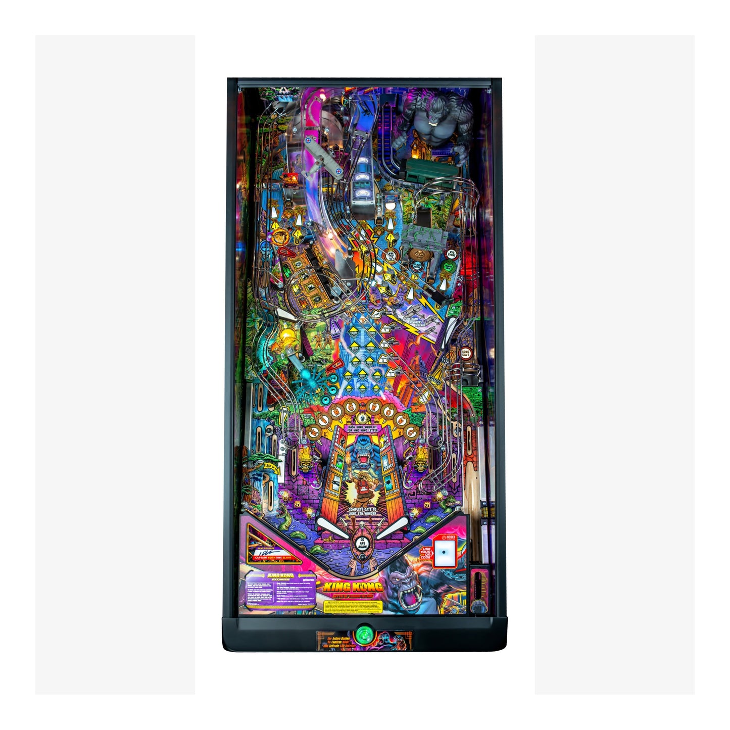 Colorful pinball machine on a white background