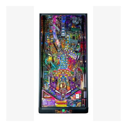 Colorful pinball machine on a white background