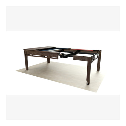 Wooden dining table with a white background
