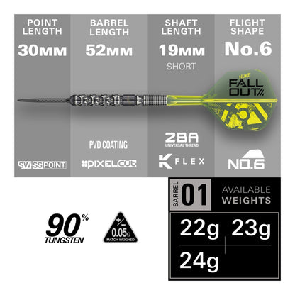 Luke Littler Nuke Fallout SP 90% Tungsten Darts | Kingston Billiards & Games