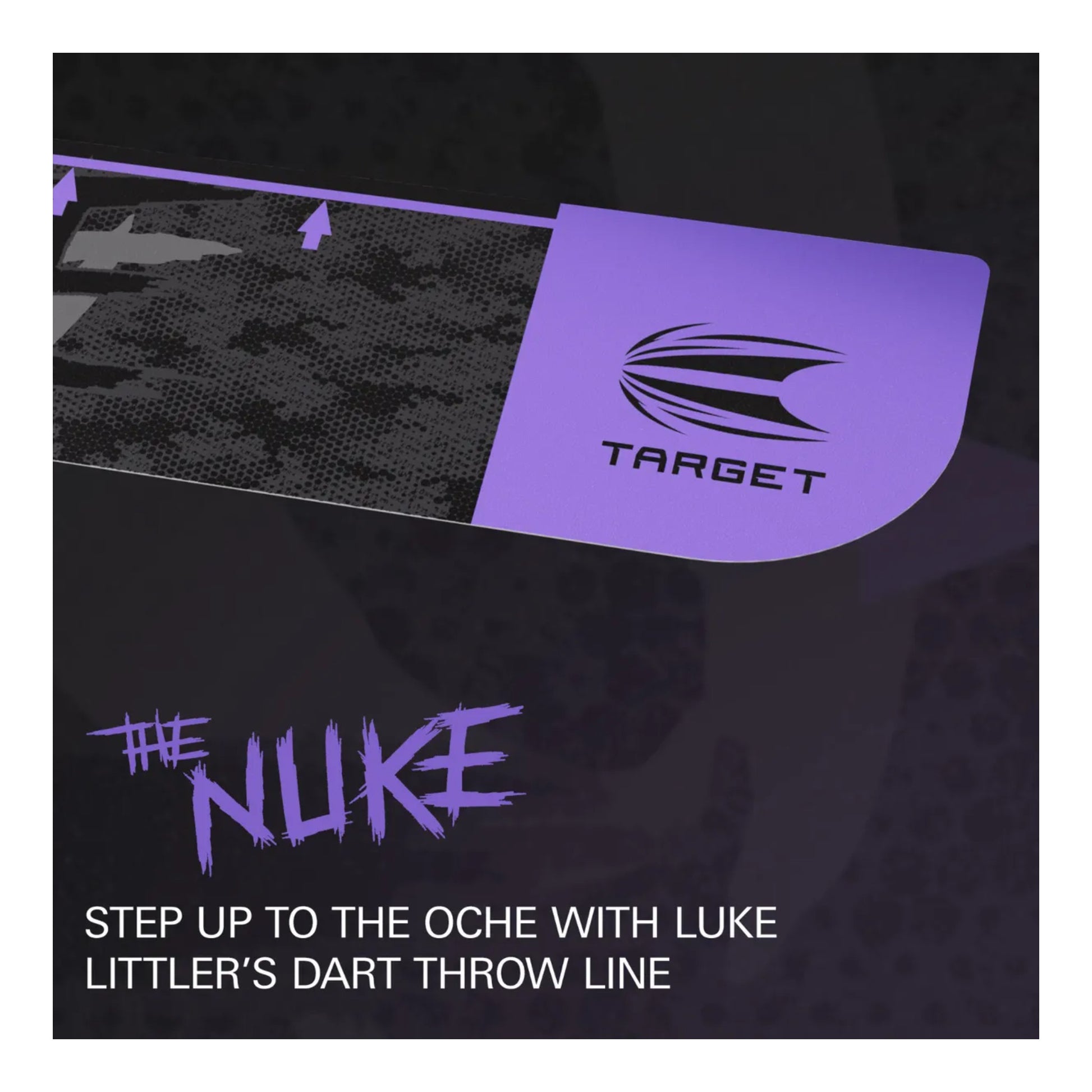 close up of high grip texture on Luke Littler darts oche marker