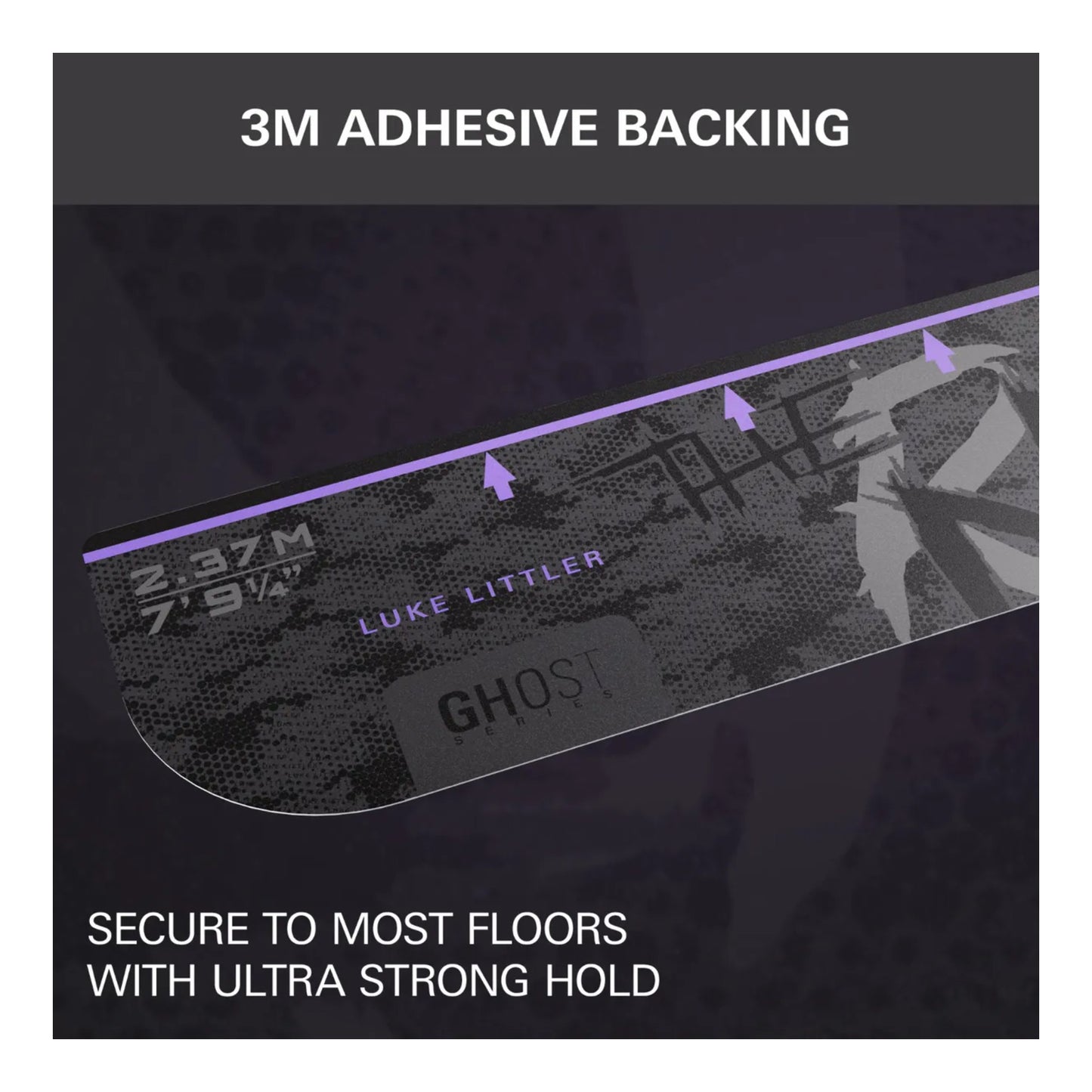 Luke Littler The Nuke signature branding on purple throw line