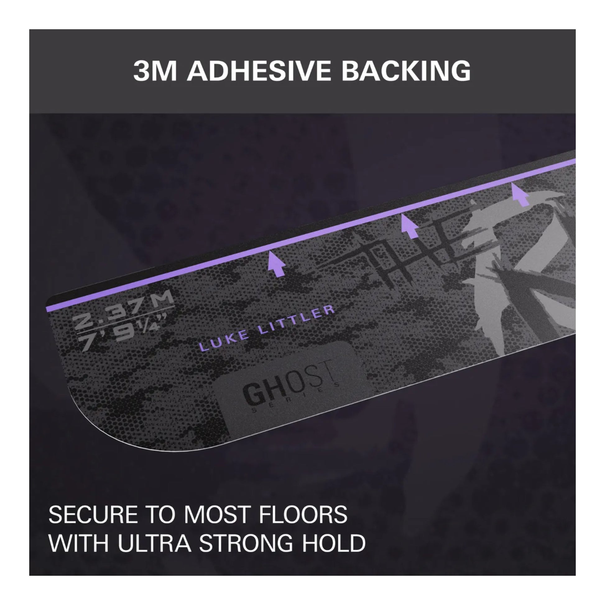 Luke Littler The Nuke signature branding on purple throw line