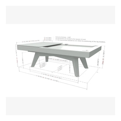 Measurement chart of a rectangular table with dimensions on a white background