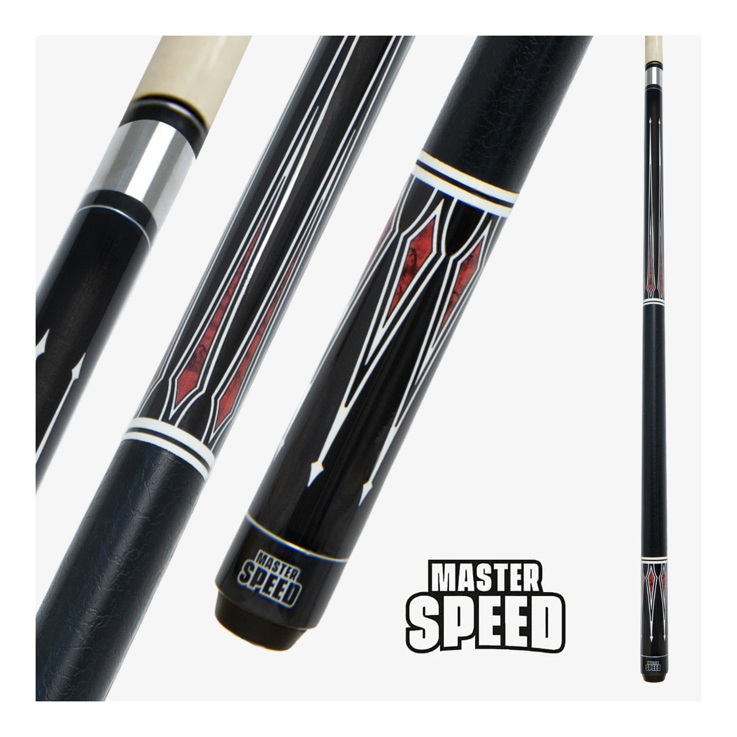 MASTER SPEED POOL CUE OL23-2 RED 58'' 13MM