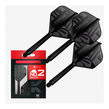 Target Printed K-Flex Black No.2 Dart Flights & Shafts