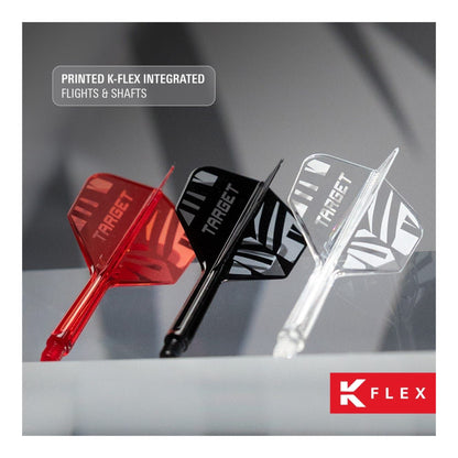 Target Printed K-Flex Red No.2 Integrated Dart Flights & Shafts