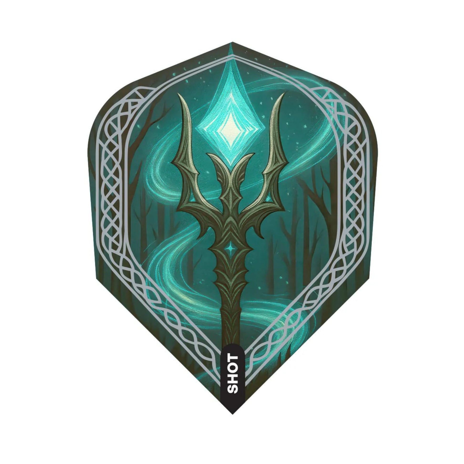 A single Shot Celt Ohnyalei small standard (No. 6) dart flight, illustrating the 100-micron thickness and detailed Celt