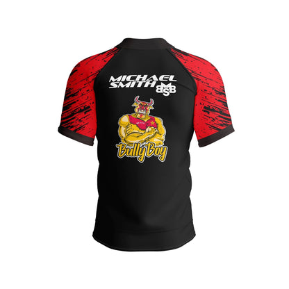 Buy the Official Michael Smith Red Strip Polo Shirt in Canada