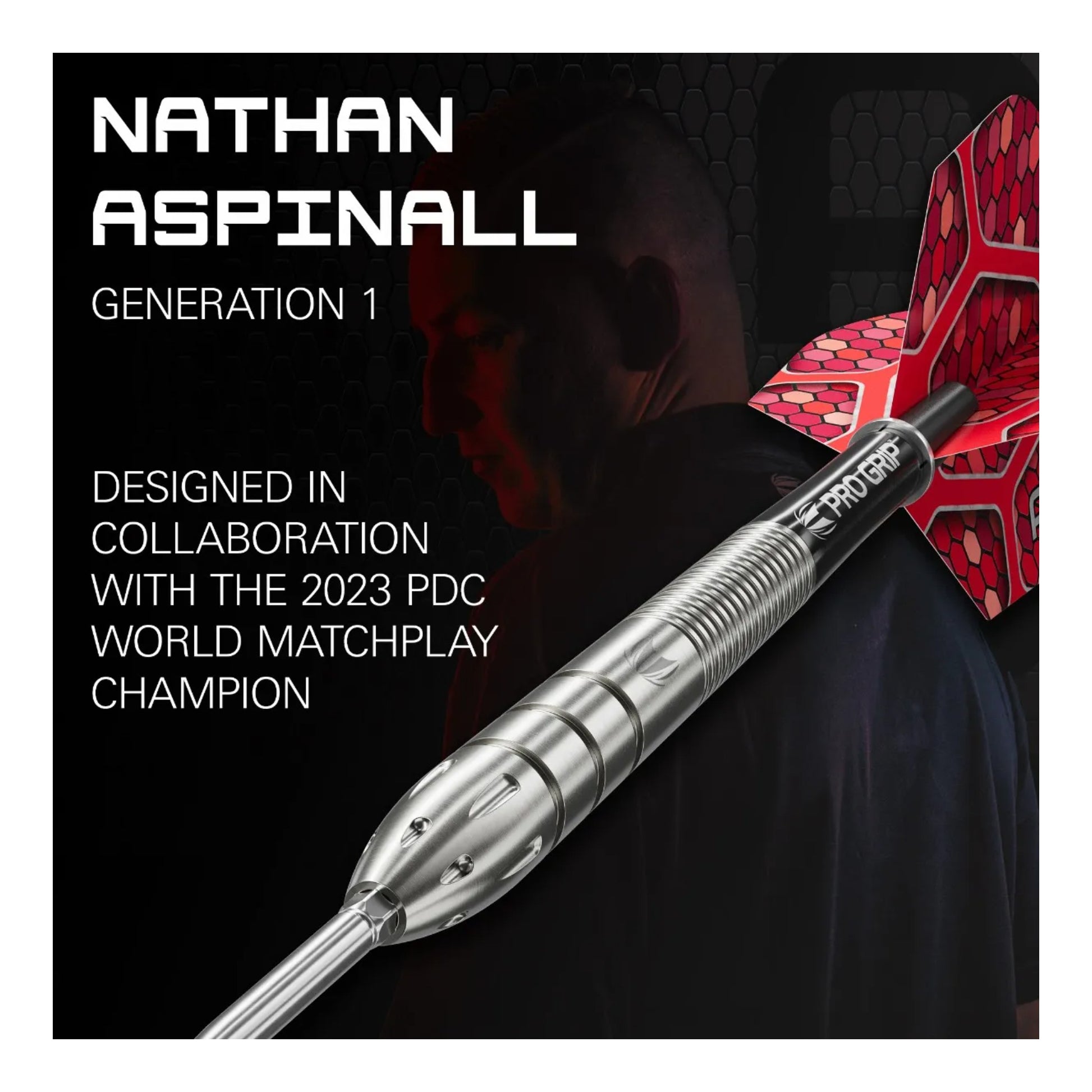 Target Nathan Aspinall G1 barrel featuring radial groove grip and Swiss Point