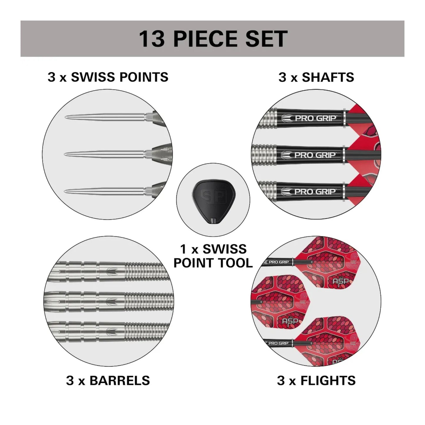 Detail view of Nathan Aspinall G1 dart point and barrel connection
