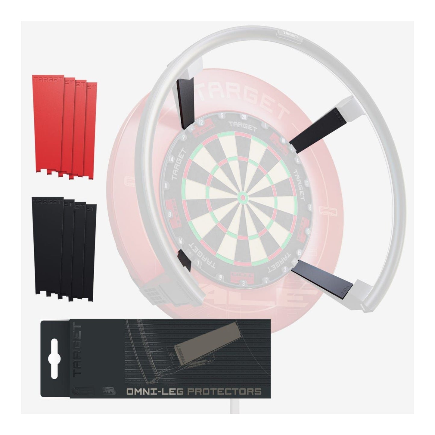 Target Darts Omni Leg Protectors installed on scoring system