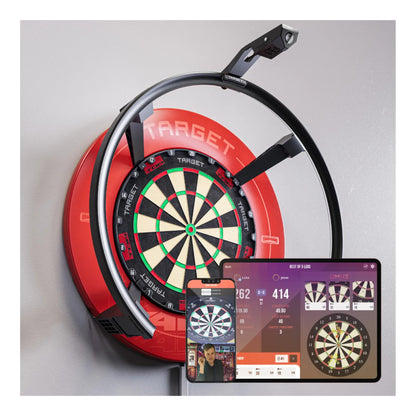 Omni Virt Arm attached to top of dartboard light ring